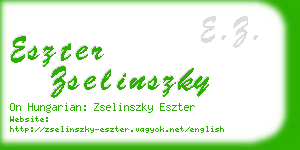 eszter zselinszky business card